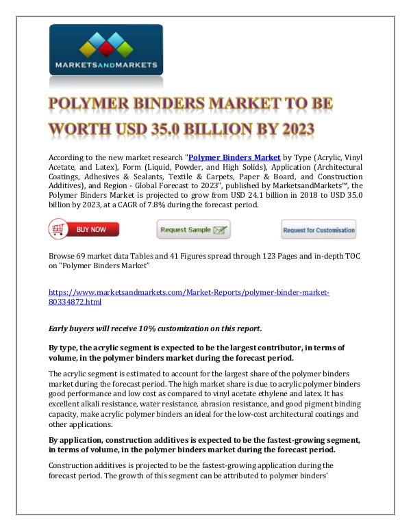 Chemicals and Materials Polymer Binders Market New