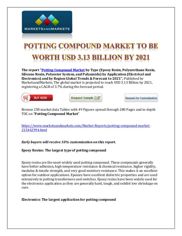 Chemicals and Materials Potting Compound Market New