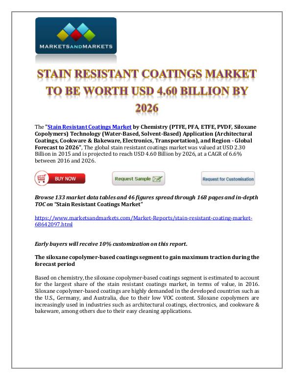 Chemicals and Materials Stain Resistant Coatings Market New
