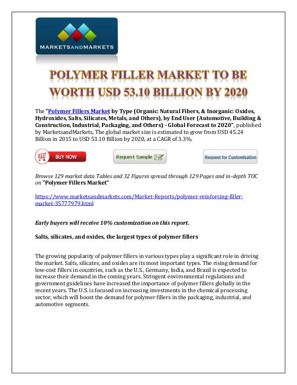 Chemicals and Materials Polymer Filler Market New