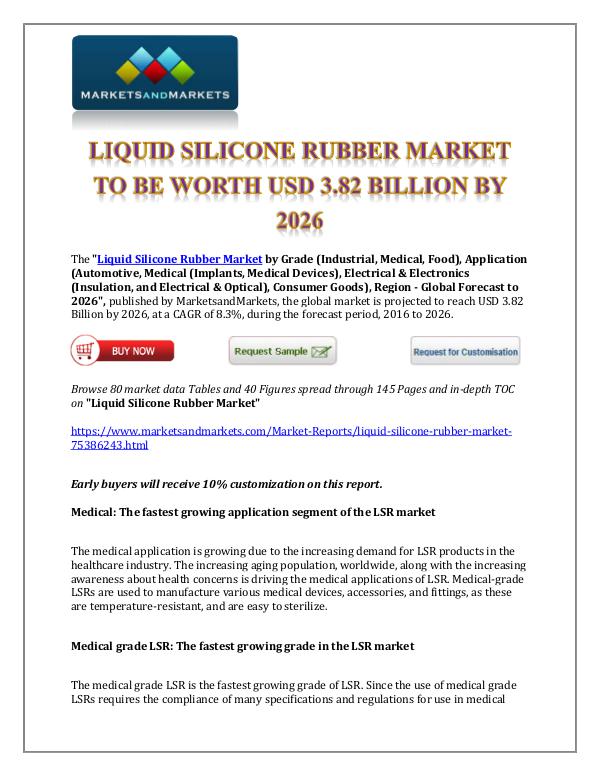 Chemicals and Materials Liquid Silicone Rubber Market New