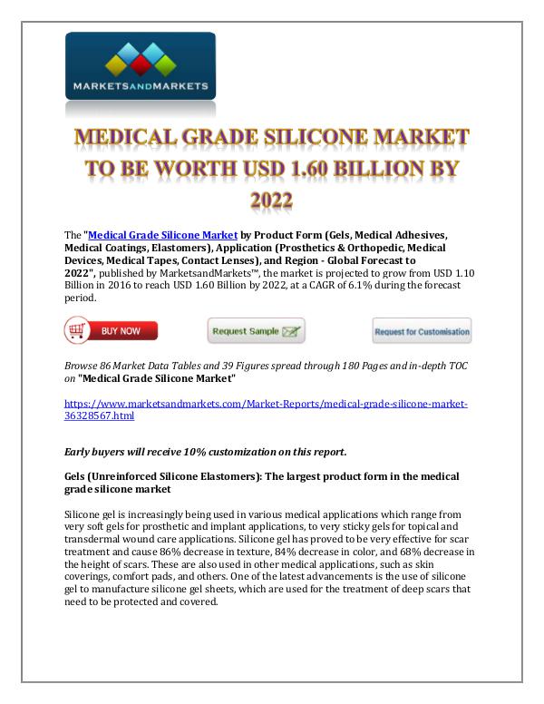 Chemicals and Materials Medical Grade Silicone Market New