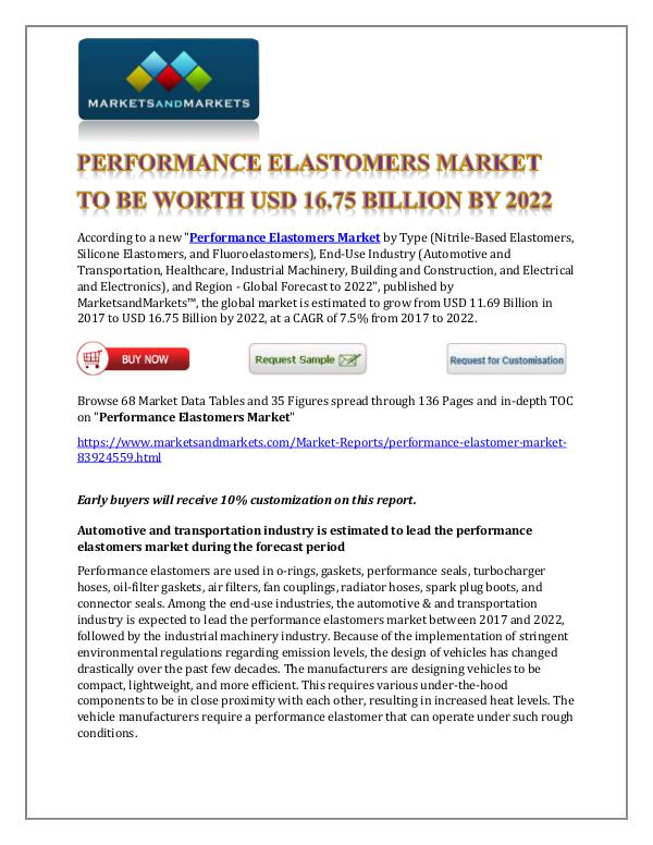 Chemicals and Materials Performance Elastomers Market New
