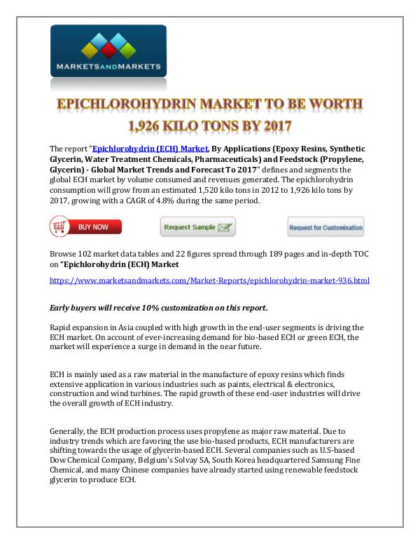 Epichlorohydrin Market New