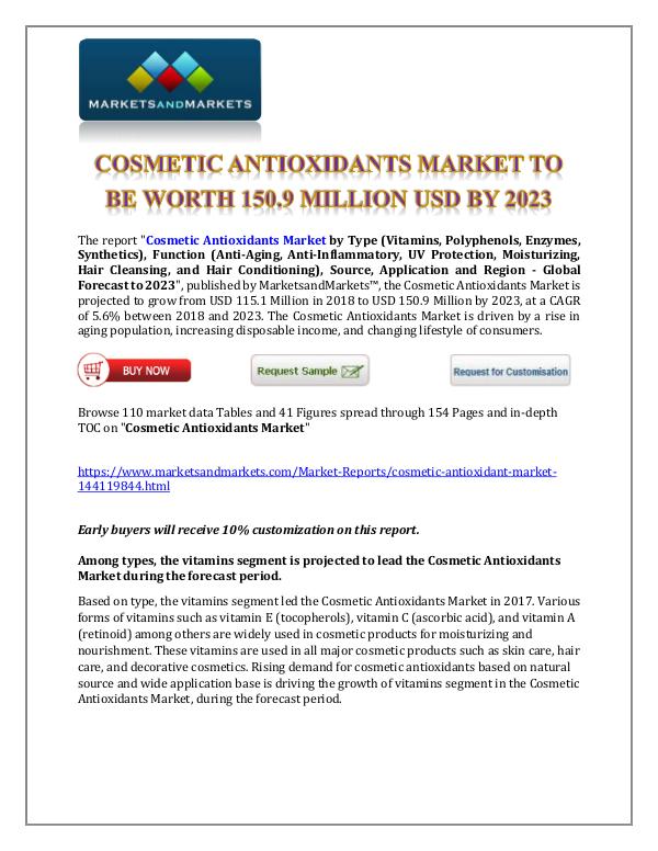 Chemicals and Materials Cosmetic Antioxidants Market New