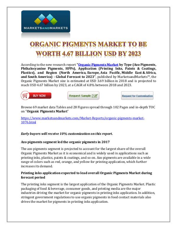 Chemicals and Materials Organic Pigments Market New