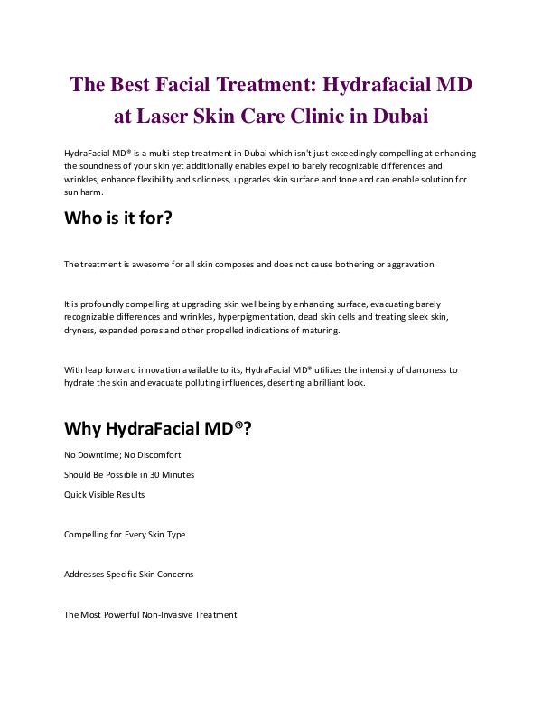 Hydrafacial Treatment in Dubai The Best Facial Treatment