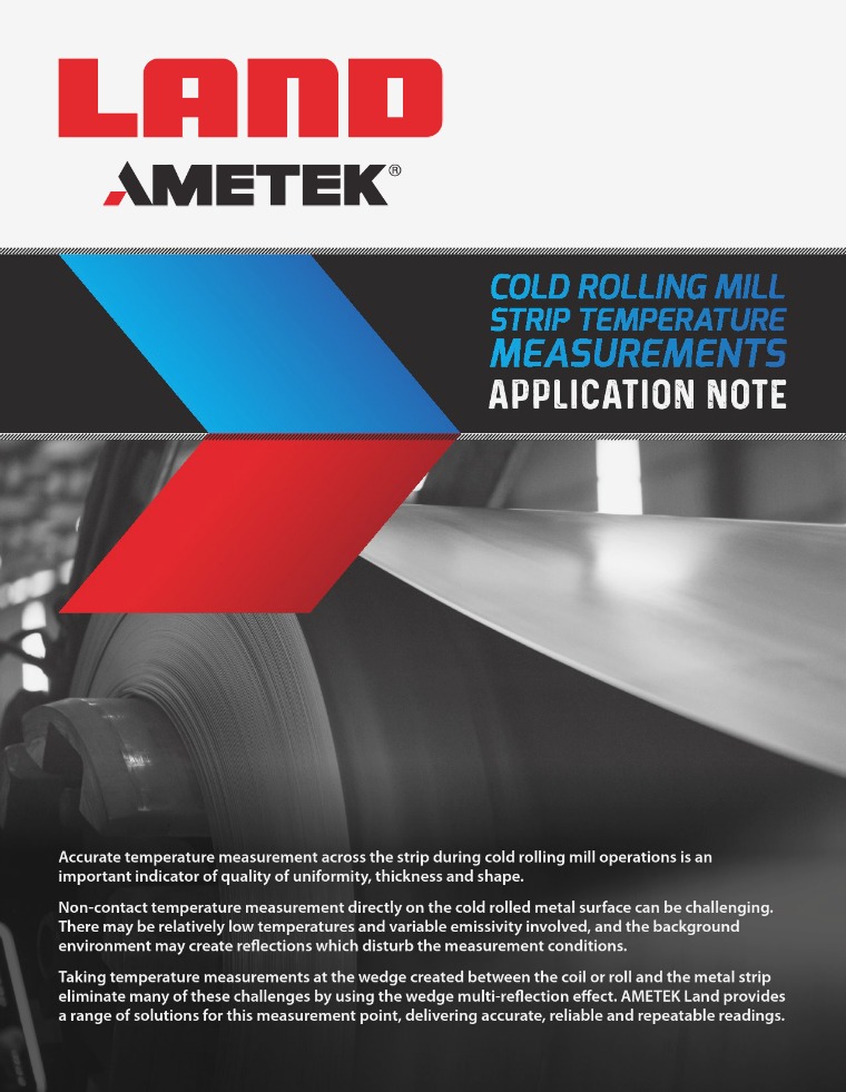 Cold Rolling Mill Strip Temperature Measurements Edition 1