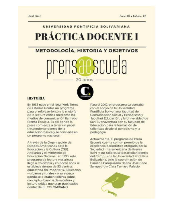 Práctica Docente: Prensa Escuela Diario de campo