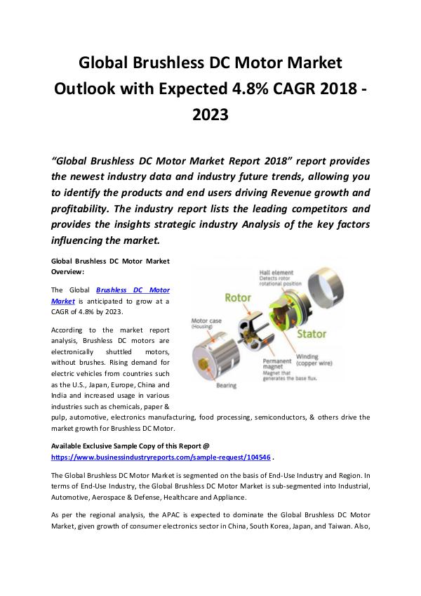 Market Research Reports Brushless DC Motor Market 2018 - 2023