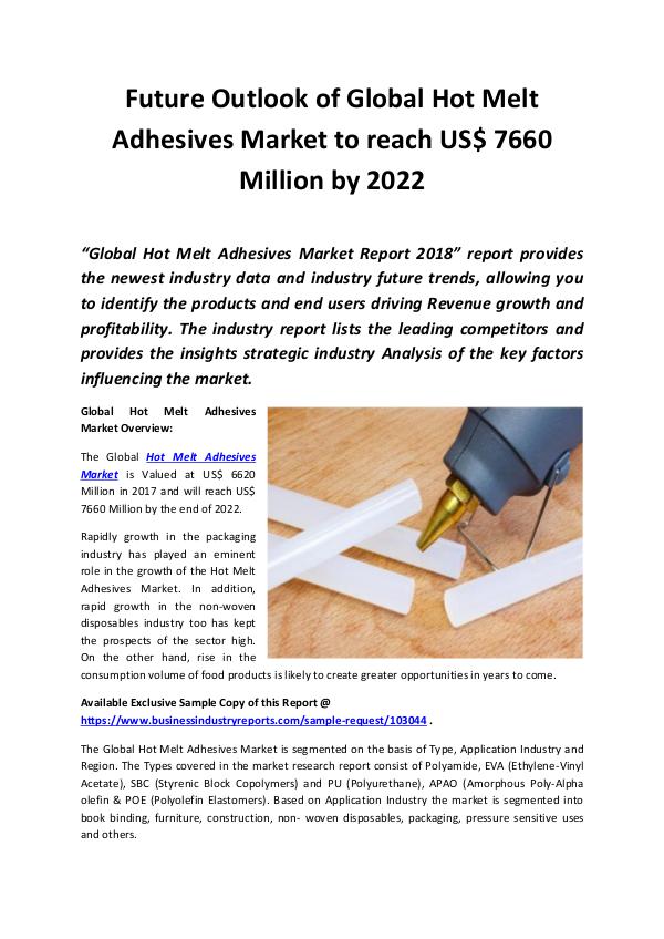 Market Research Reports Hot Melt Adhesives Market 2018 - 2022