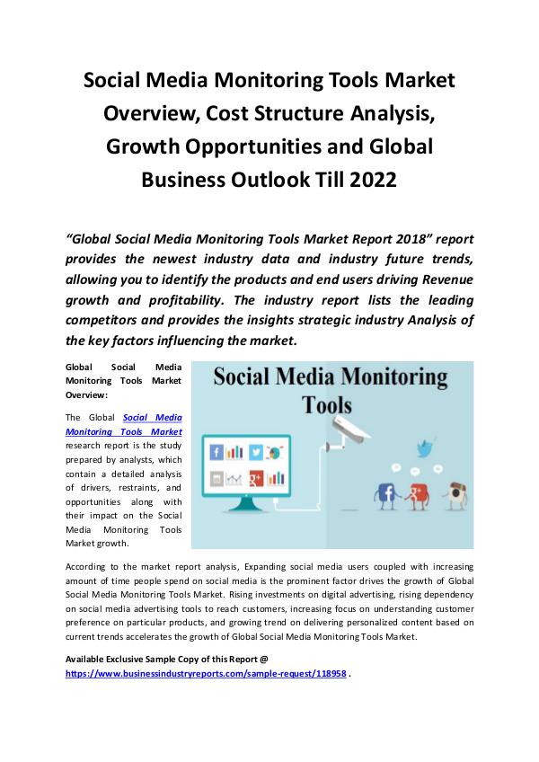 Social Media Monitoring Tools Market 2018 - 2022