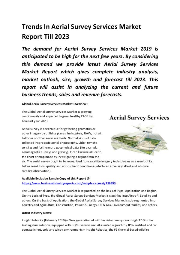 Market Research Reports Global Aerial Survey Services Market Report 2019