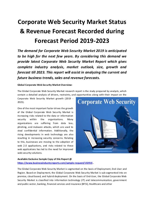 Global Corporate Web Security Market 2019