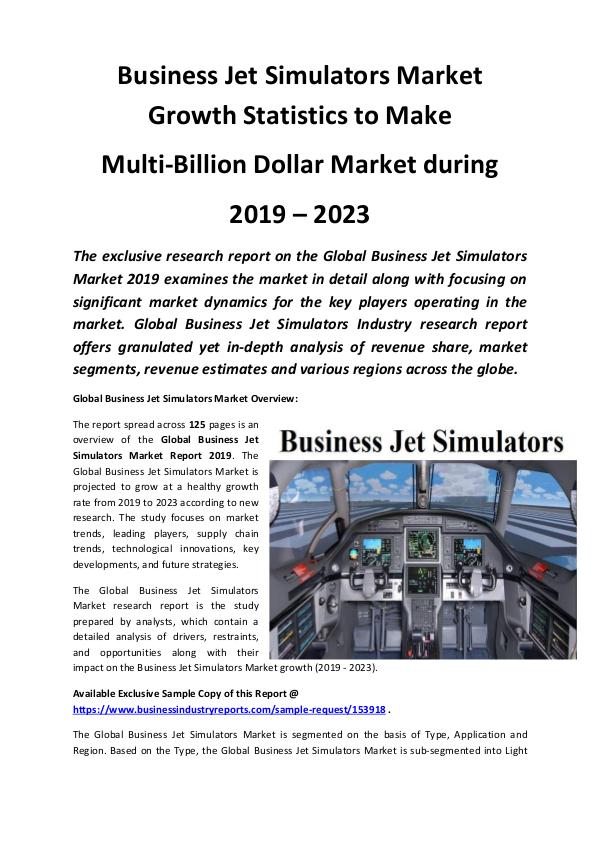 Business jet Simulators Market Size, Share, Develo