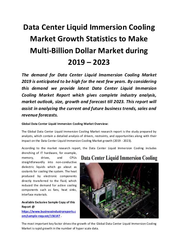 Market Research Reports Global Data Center Liquid Immersion Cooling Market