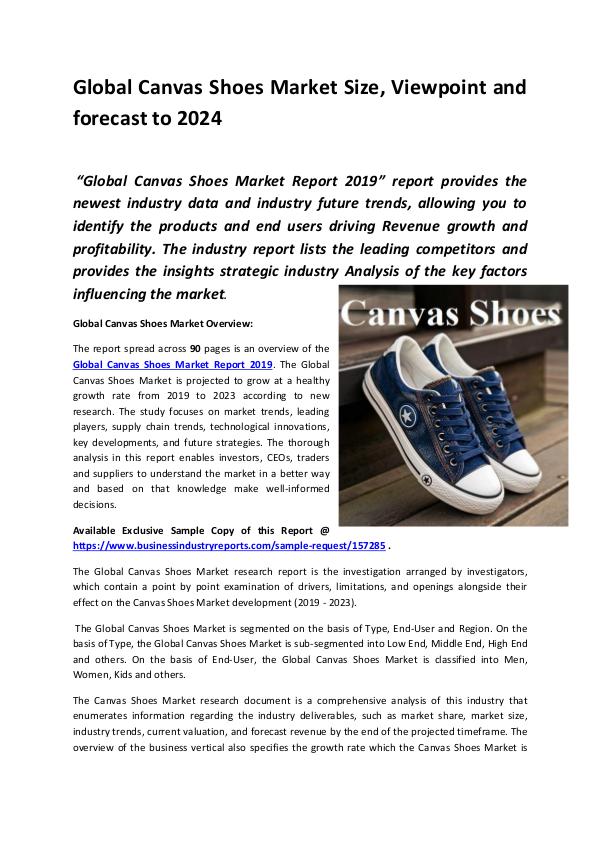 Market Research Reports Global Canvas Shoes Market Report 2019