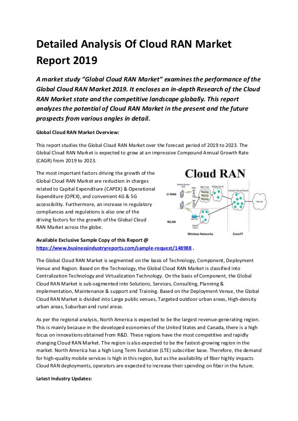 Global Cloud RAN Market Report 2019-converted