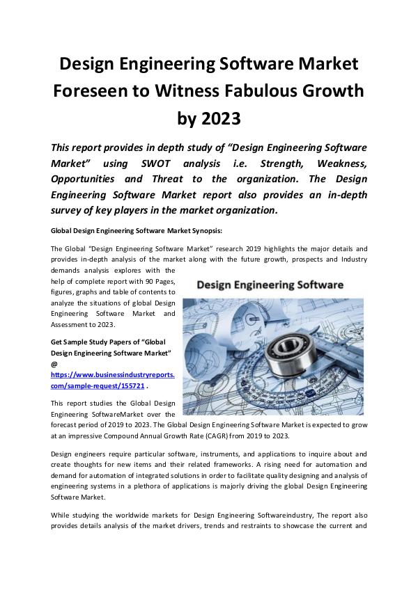 Market Research Reports Global Design Engineering Software Market 2019