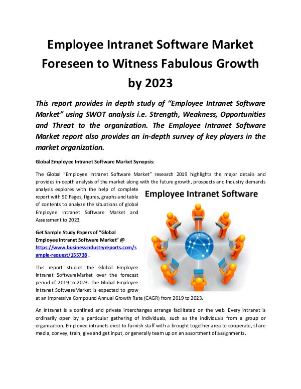 Market Research Reports Global Employee Intranet Software Market 2019