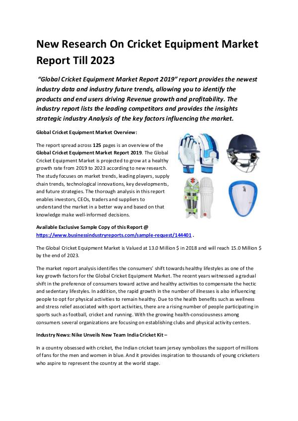 Market Research Reports Global Cricket Equipment Market Report 2019-conver