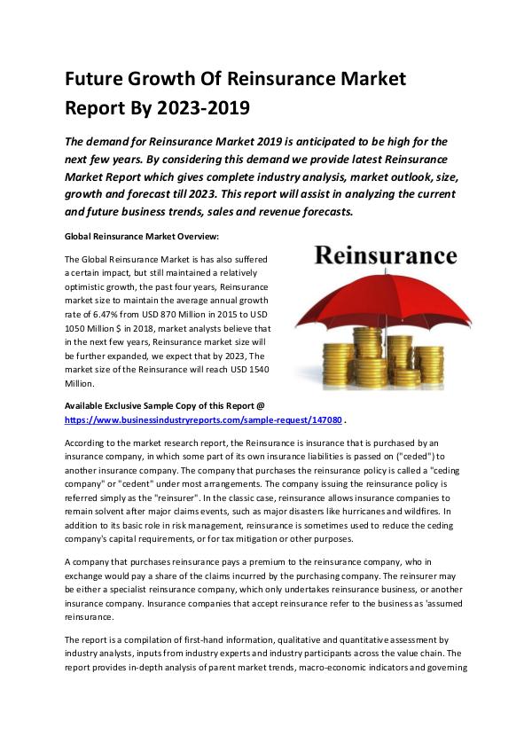 Market Research Reports Global Reinsurance Market Report 2019-converted