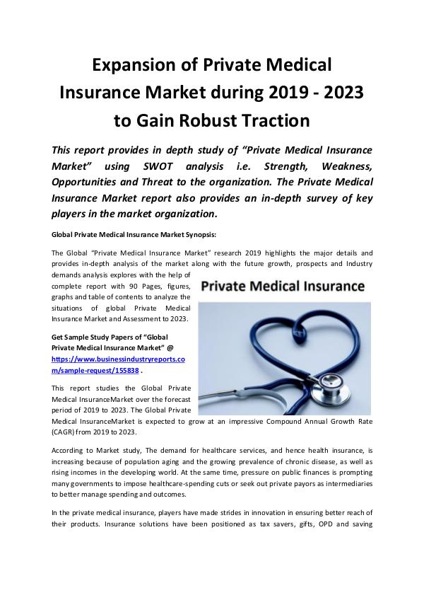 Market Research Reports Global Expansion of Private Medical Insurance Mark