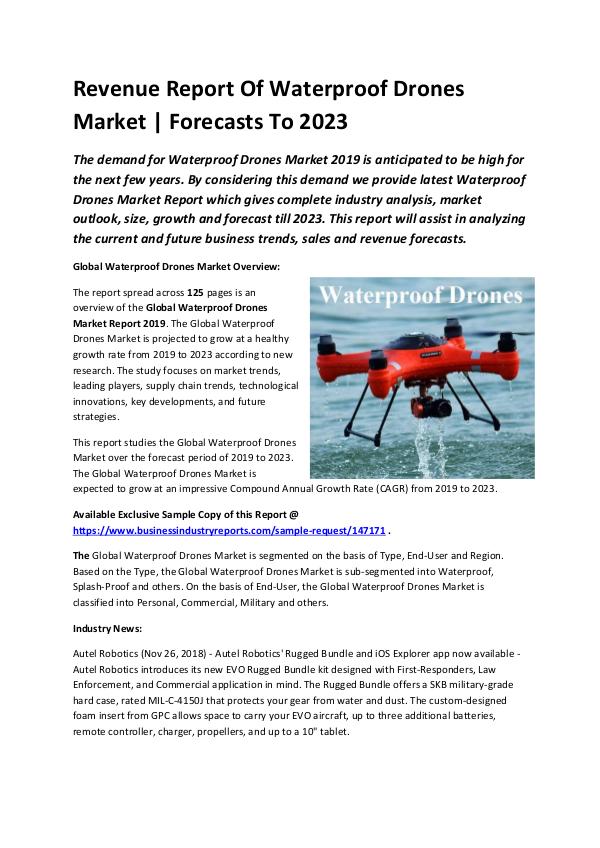 Global Waterproof Drones Market Report 2019-conver