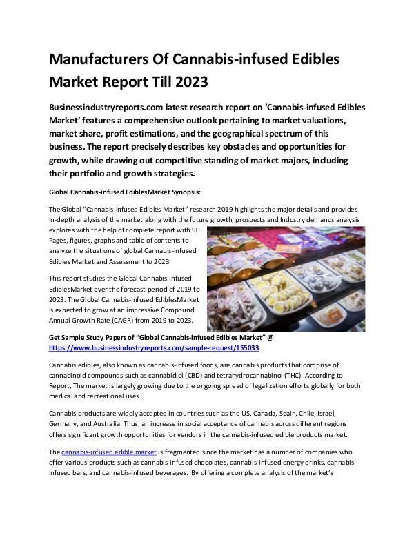 Global Cannabis-infused Edibles Market Report 2019