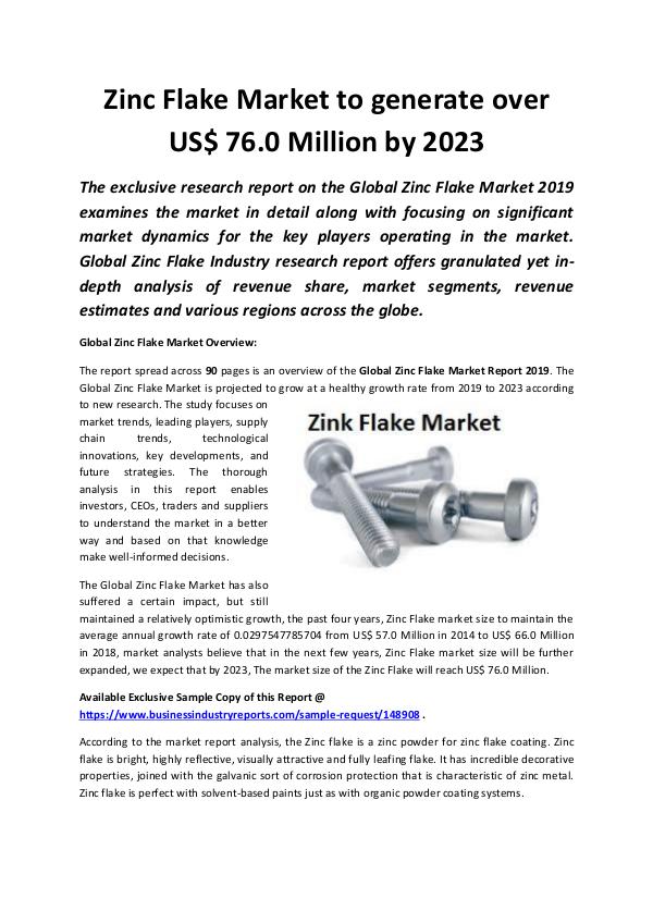Market Research Reports Global Zinc Flake Market 2019
