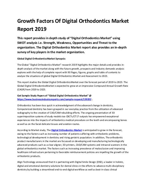 Market Research Reports Global Digital Orthodontics Market Report 2019-con