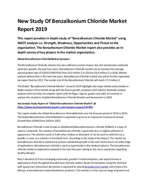 Market Research Reports Global Benzalkonium Chloride Market Report 2019-co