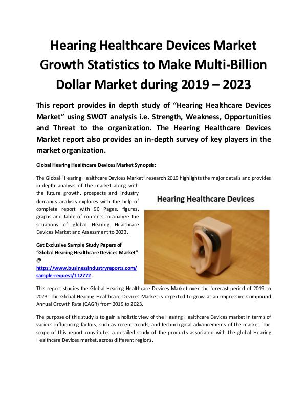 Market Research Reports Global Hearing Healthcare Devices Market 2019