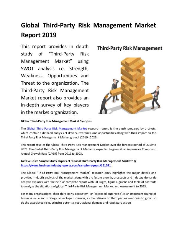 Market Research Reports Global Third-Party Risk Management Market Report 2