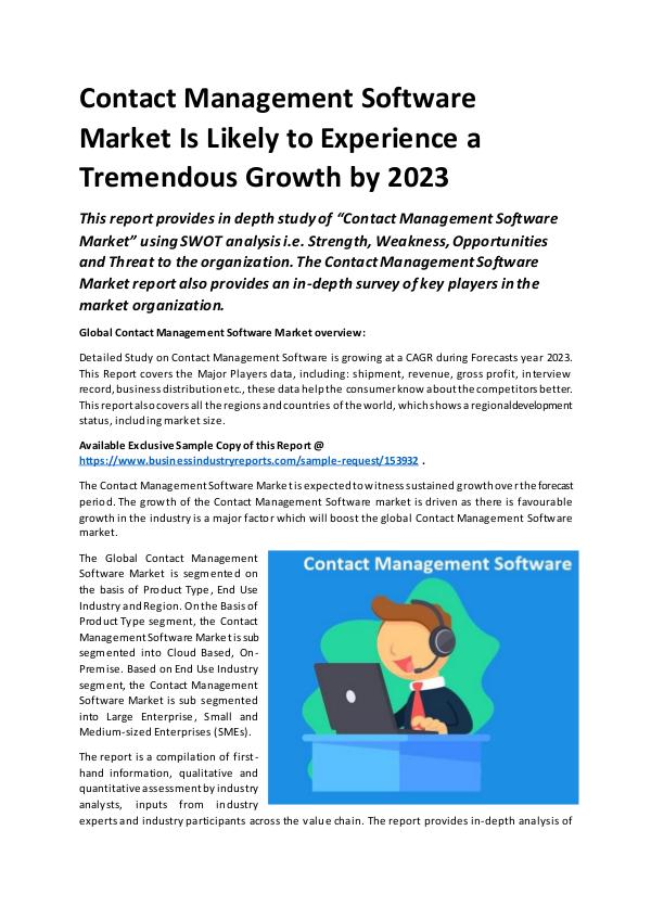 Global Contact Management Software Market Report 2
