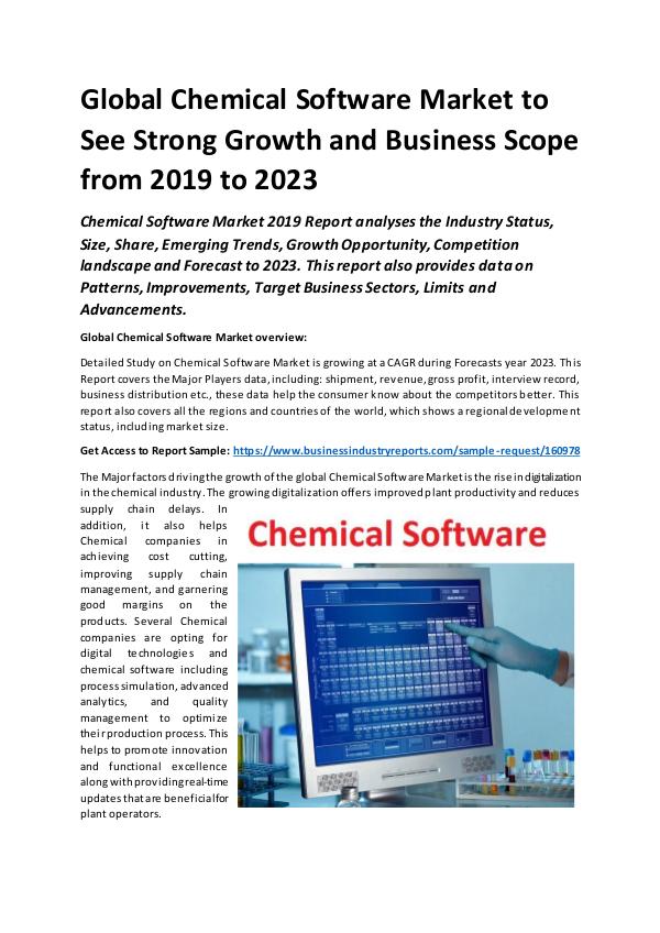 Market Research Reports Global Chemical Software Market Report 2019