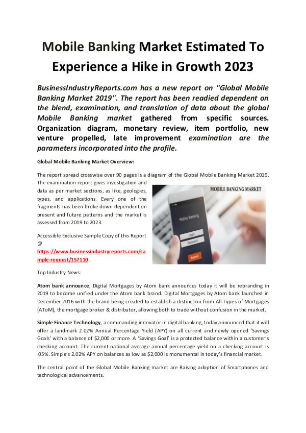 Global Mobile Banking Market 2023