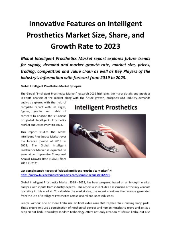 Market Research Reports Global Intelligent Prosthetics Market 2019