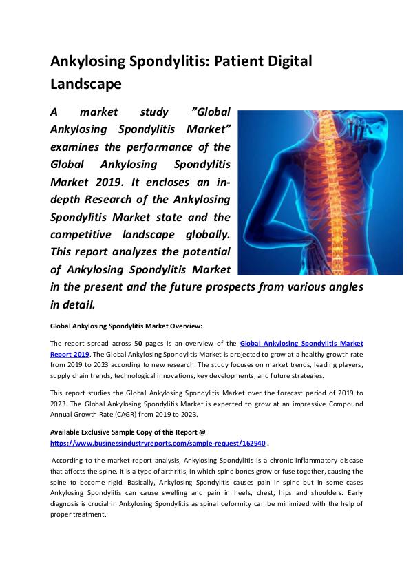 Market Research Reports Ankylosing Spondylitis Patient Digital Landscape