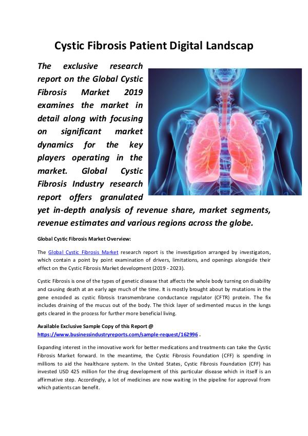 Market Research Reports Cystic Fibrosis Patient Digital Landscape