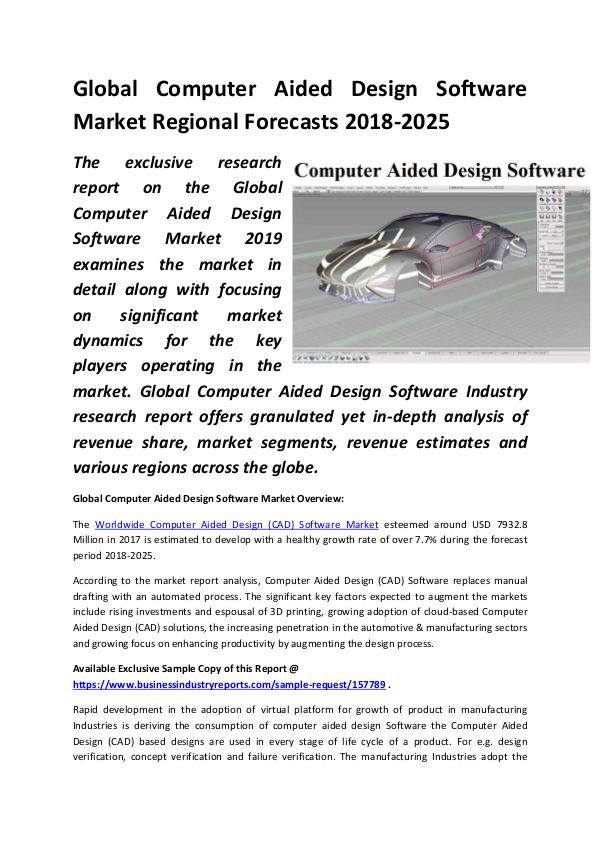 Market Research Reports Global Computer Aided Design Software Market Size