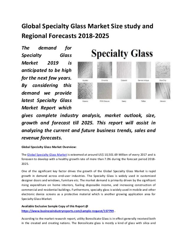 Global Specialty Glass Market Size study, by Type