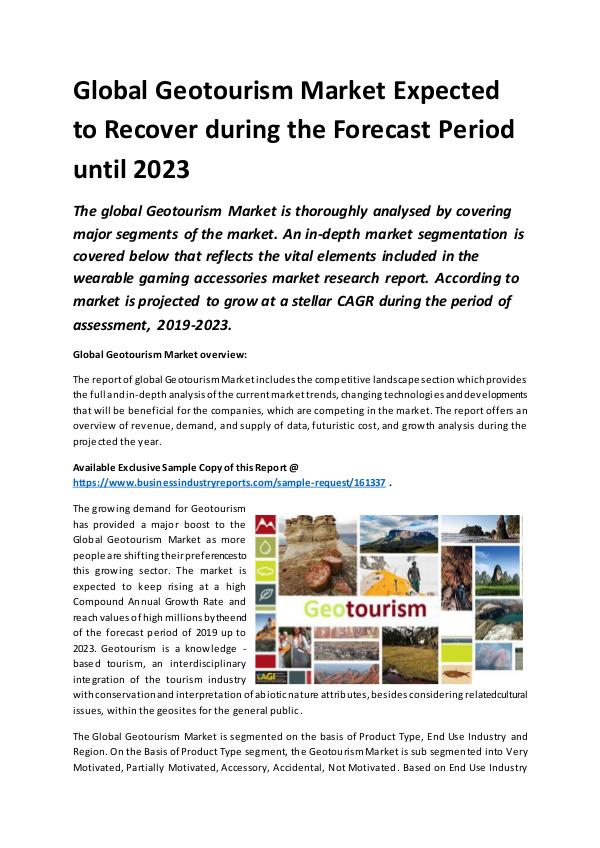 Global Geotourism Market Report 2019