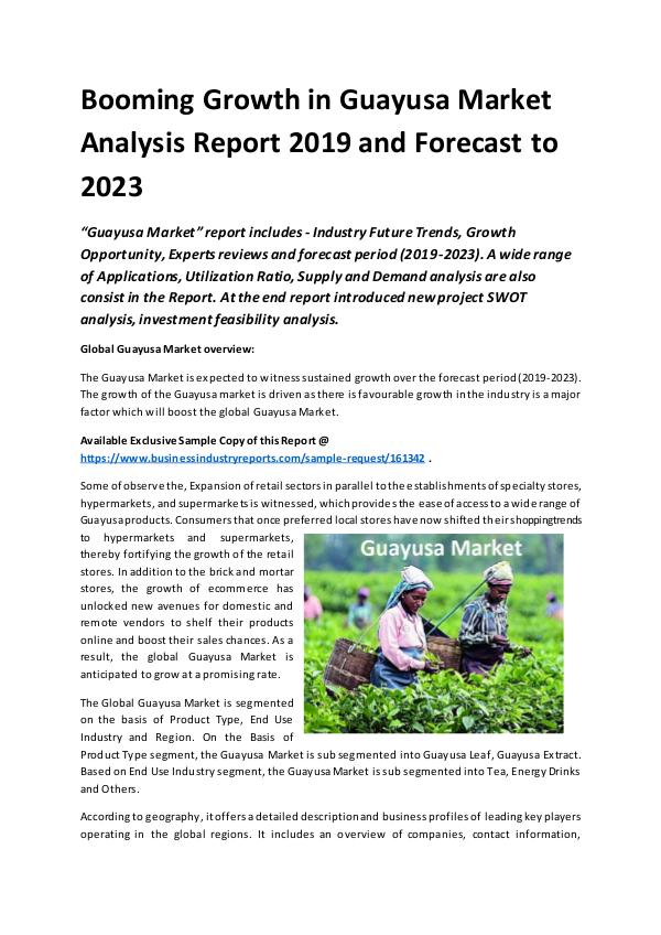 Global Guayusa Market Report 2019