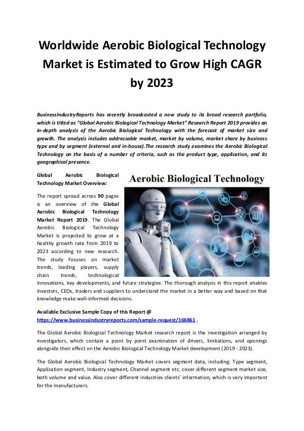 Market Research Reports Global Aerobic Biological Technology Market Report
