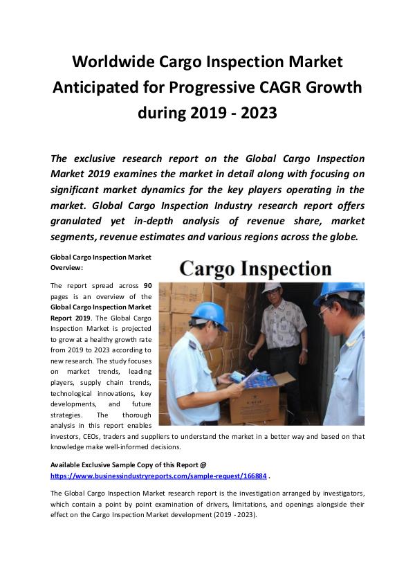 Market Research Reports Global Cargo Inspection Market Report 2019