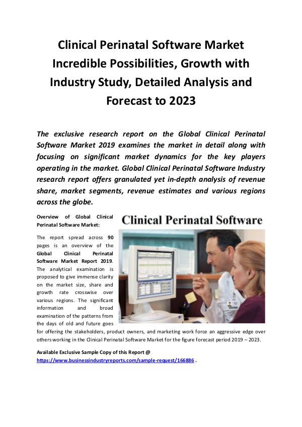 Market Research Reports Global Clinical Perinatal Software Market Report 2