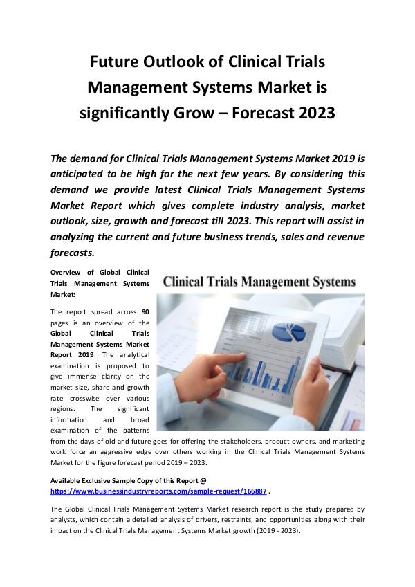 Market Research Reports Global Clinical Trials Management Systems Market R