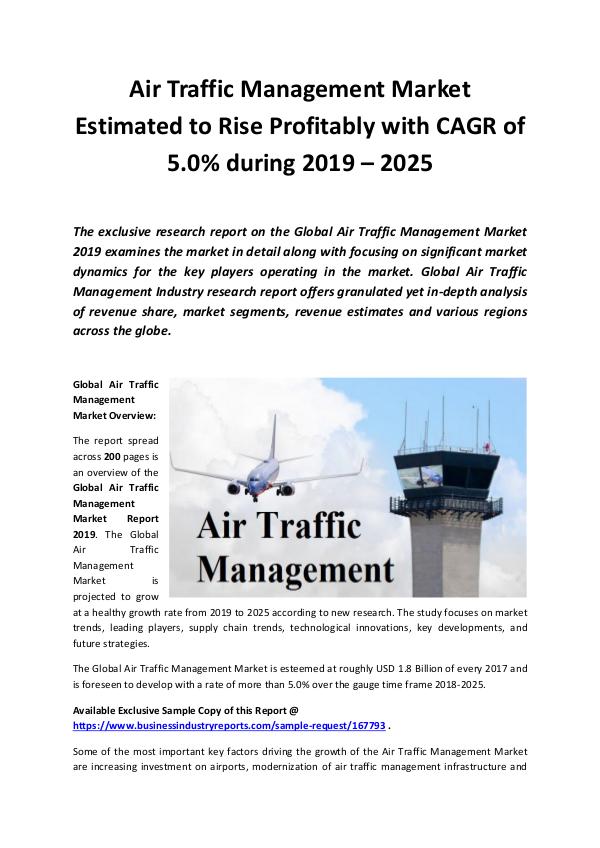 Market Research Reports Global Air Traffic Management Market 2019