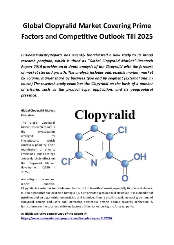 Market Research Reports Global Clopyralid Market 2019